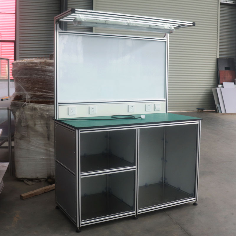 Mesa de trabajo de banco de trabajo de línea de montaje de marco de perfil de aluminio de escritorio antiestático de nuevo diseño